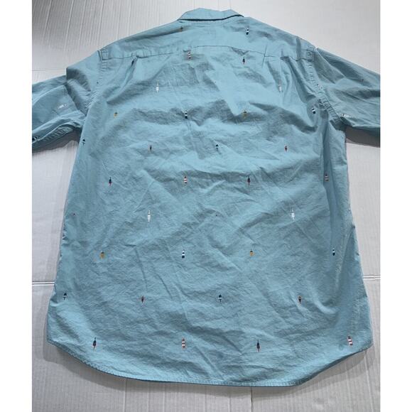 J Crew Men's L Classic Fit Long Sleeve Flex Oxford Shirt Sailboats Drinks - Picture 12 of 12